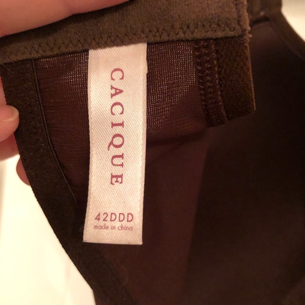 Cacique Solid Brown Full Cup Coverage Bra 42ddd - image 5